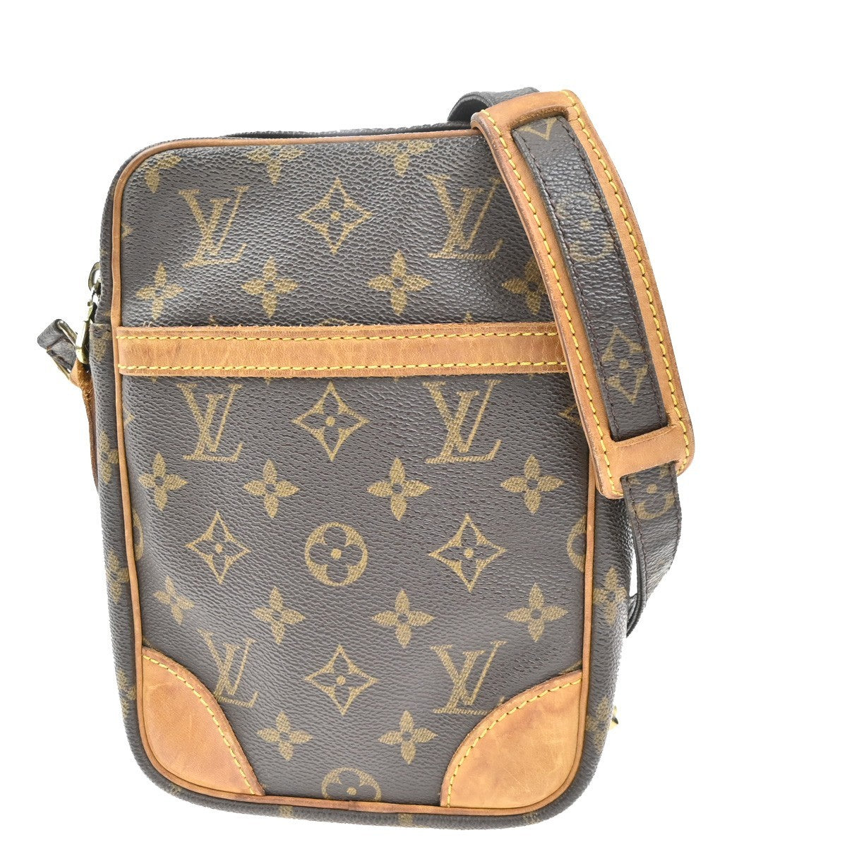 LOUIS VUITTON Danube Shoulder Bag Monogram Leather Brown France M45266 32MA300