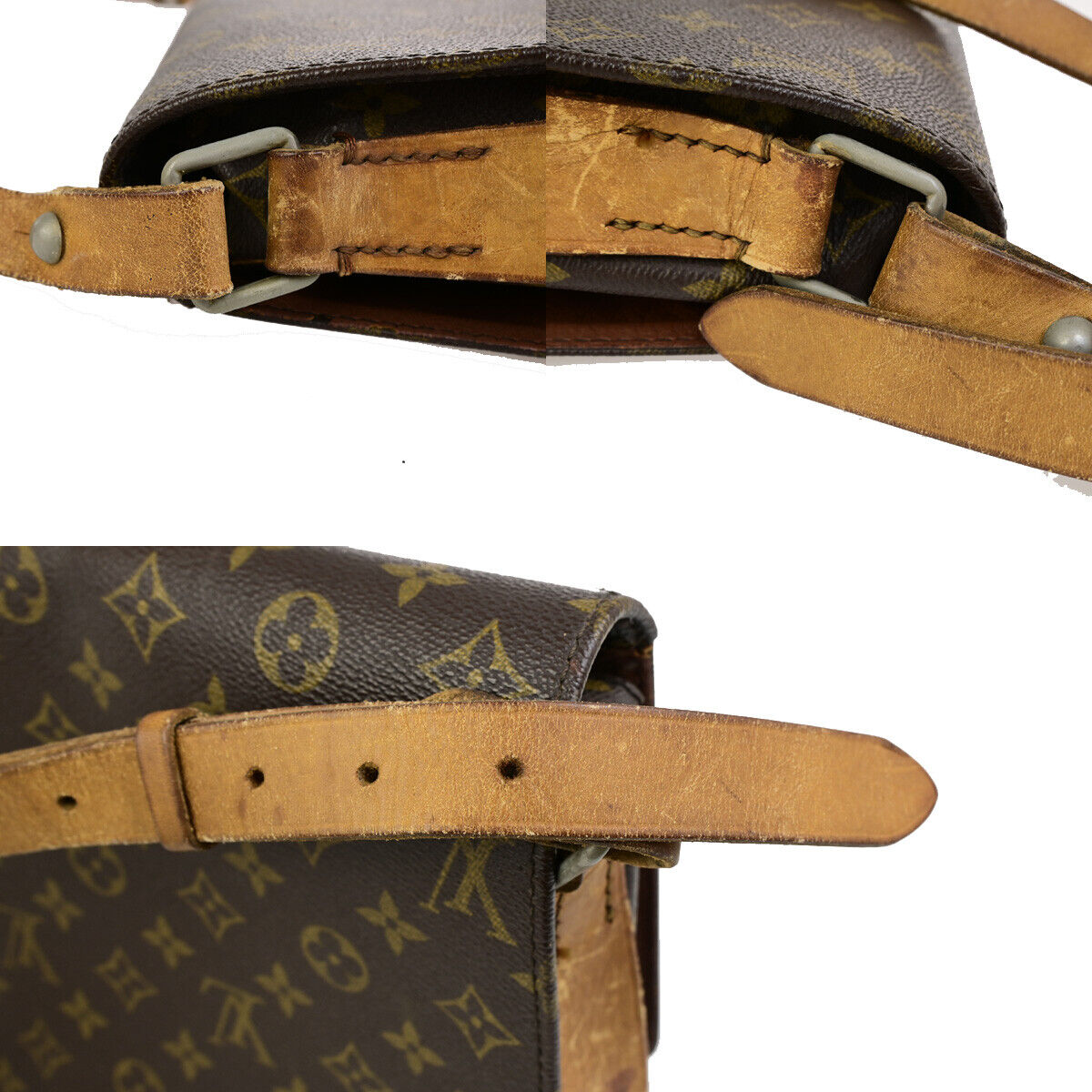 LOUIS VUITTON Cartouchiere GM Shoulder Bag Monogram Leather Brown M51252 63SJ500