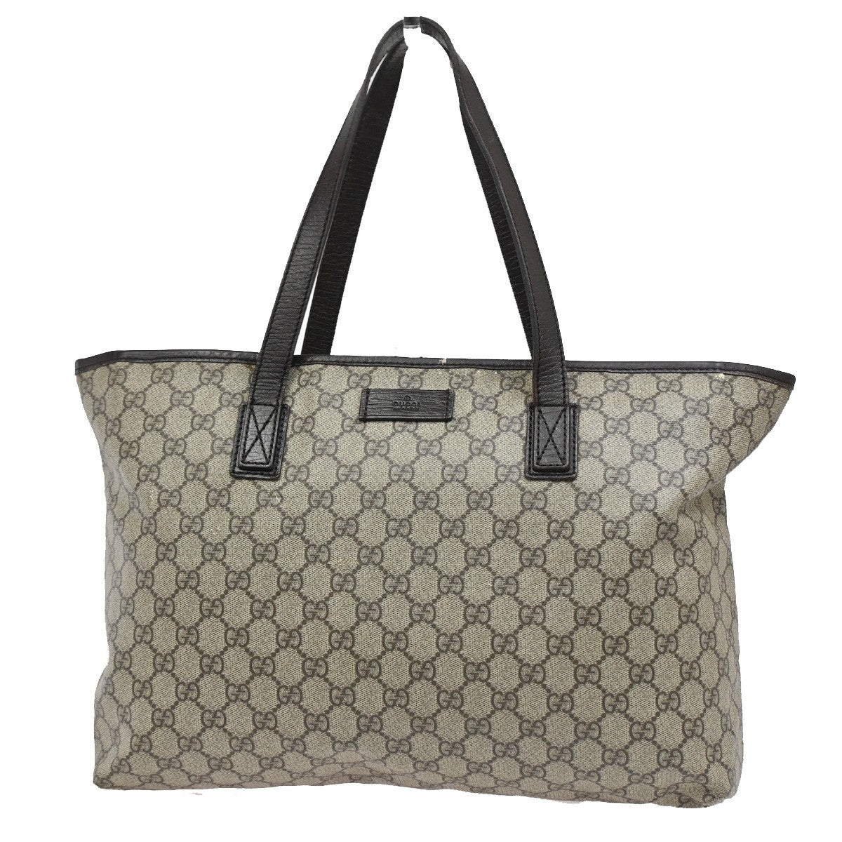 GUCCI Logo GG Patter Shoulder Hand Bag Supreme Leather Brown Itlay SHW 65DA022