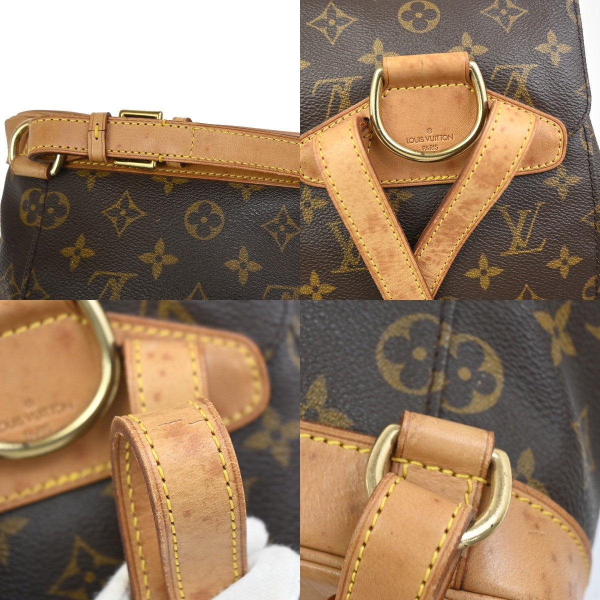 LOUIS VUITTON Montsouris MM Backpack Bag Monogram Leather Brown M51136 77AA208