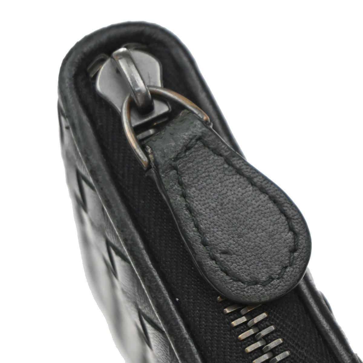 BOTTEGA VENETA Intrecciato Zipper Around Long Wallet Leather Black Italy 65KP223