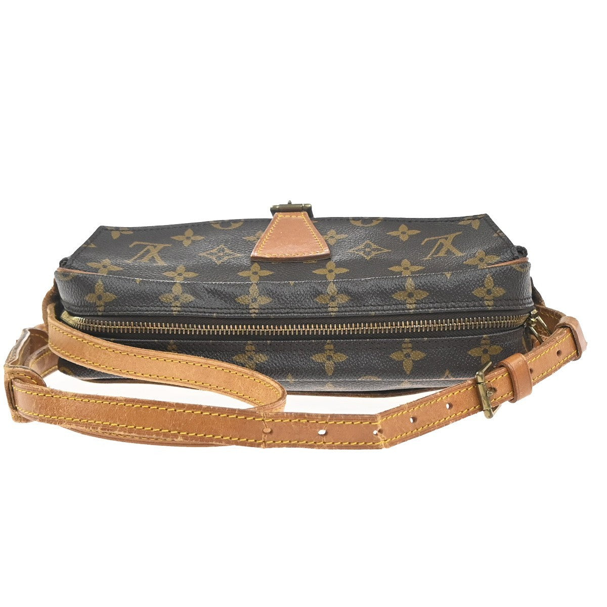 LOUIS VUITTON Jeune Fille MM Shoulder Bag Monogram Leather Brown M51226 64MA422