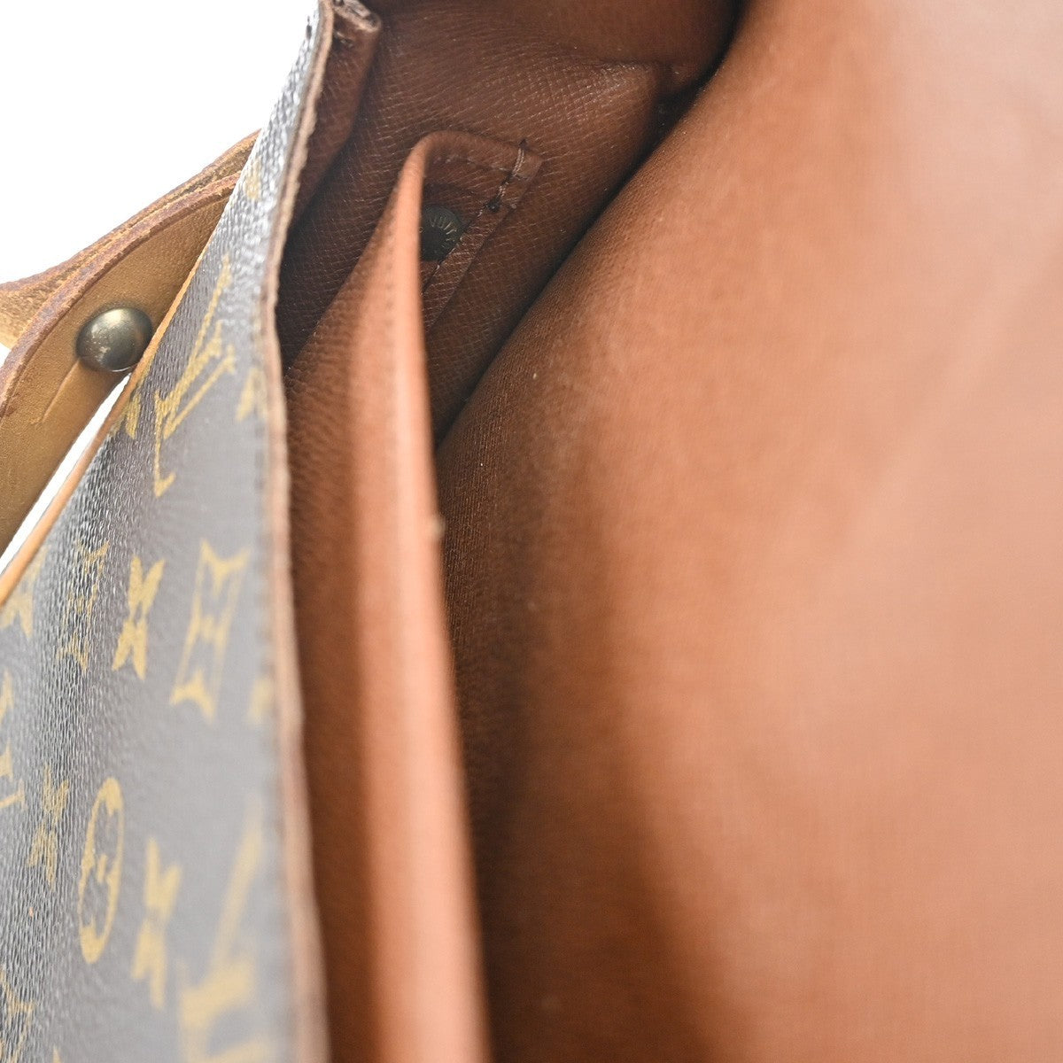 LOUIS VUITTON Cartouchiere MM Shoulder Bag Monogram Leather Brown M51253 85CA683