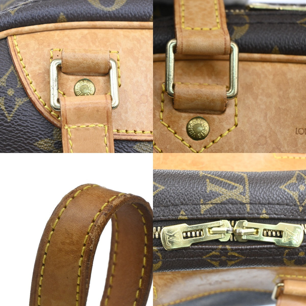 LOUIS VUITTON Excursion Shoes Hand Bag Monogram Leather Brown M41450 31EE236