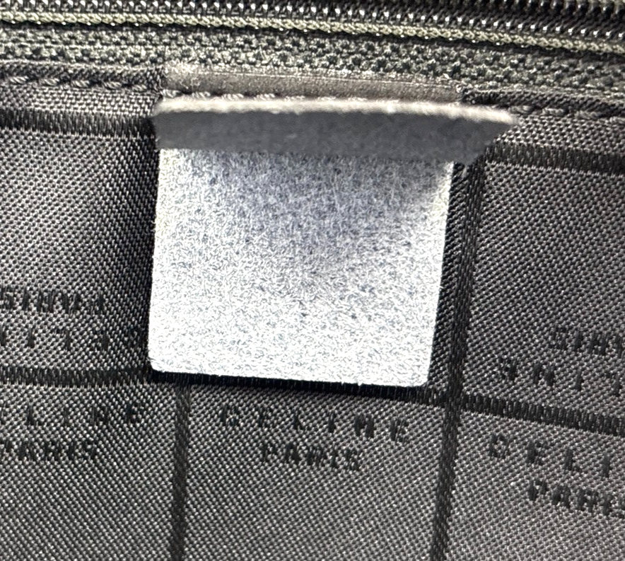 CELINE Logo Shoulder Hand Tote Bag Leather Black GHW Italy 30KC715