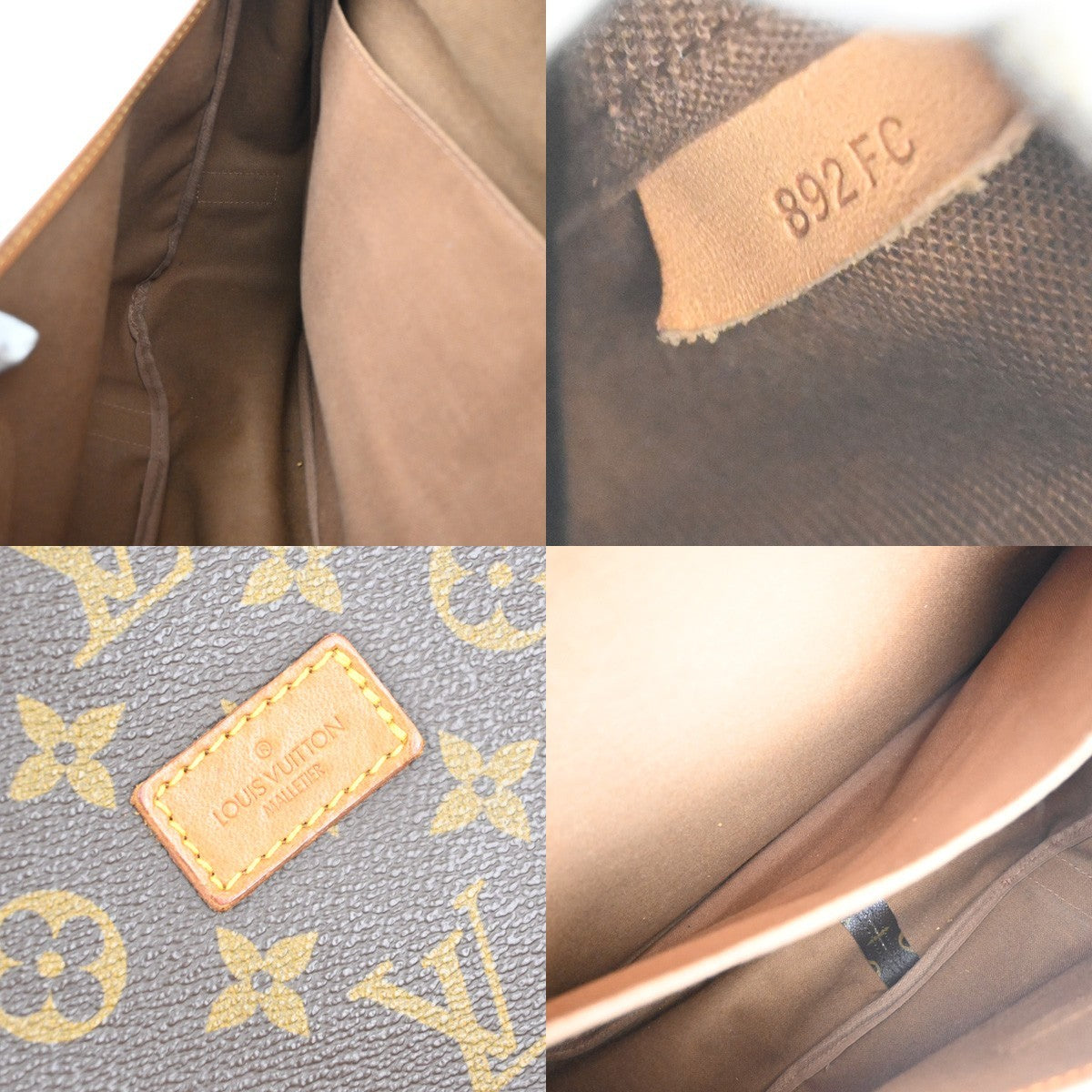 LOUIS VUITTON Logo Saumur 43 Shoulder Bag Monogram Leather Brown M42252 81MA628