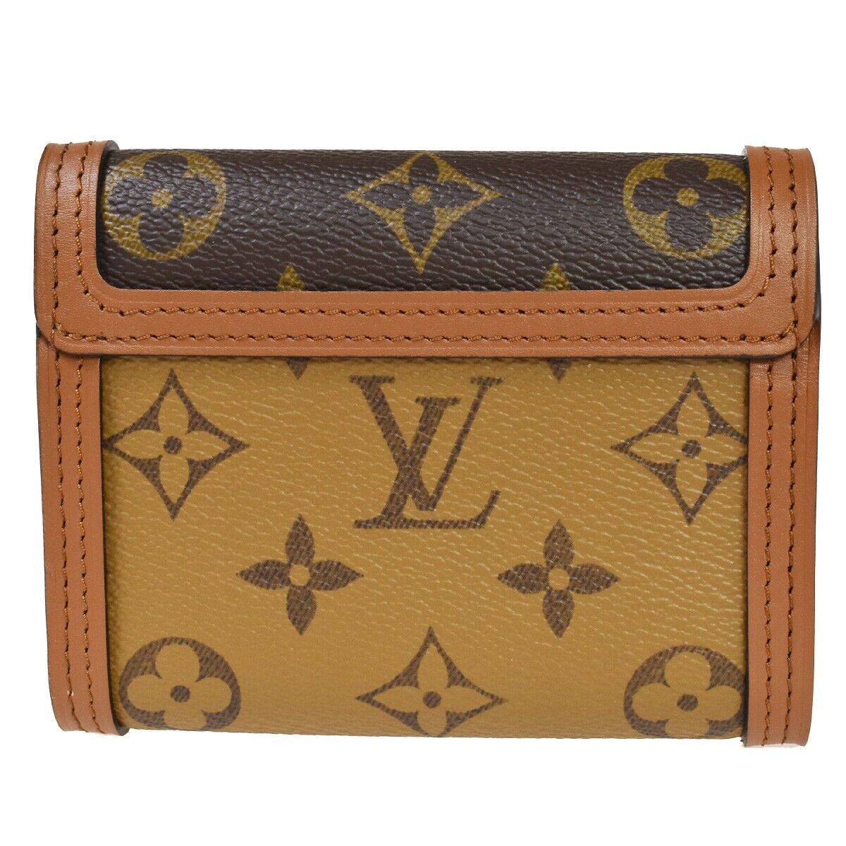 LOUIS VUITTON DAUPHINE COMPACT TRIFOLD WALLET MONOGRAM REVERSE LEATHER 50RC365