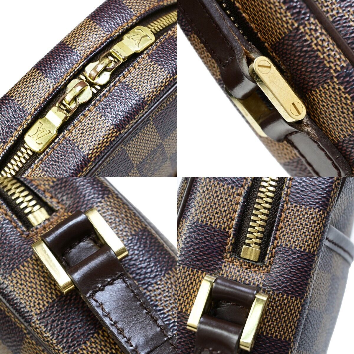 LOUIS VUITTON Ipanema PM Shoulder Bag Damier Ebene Leather Brown N51294 90EB008
