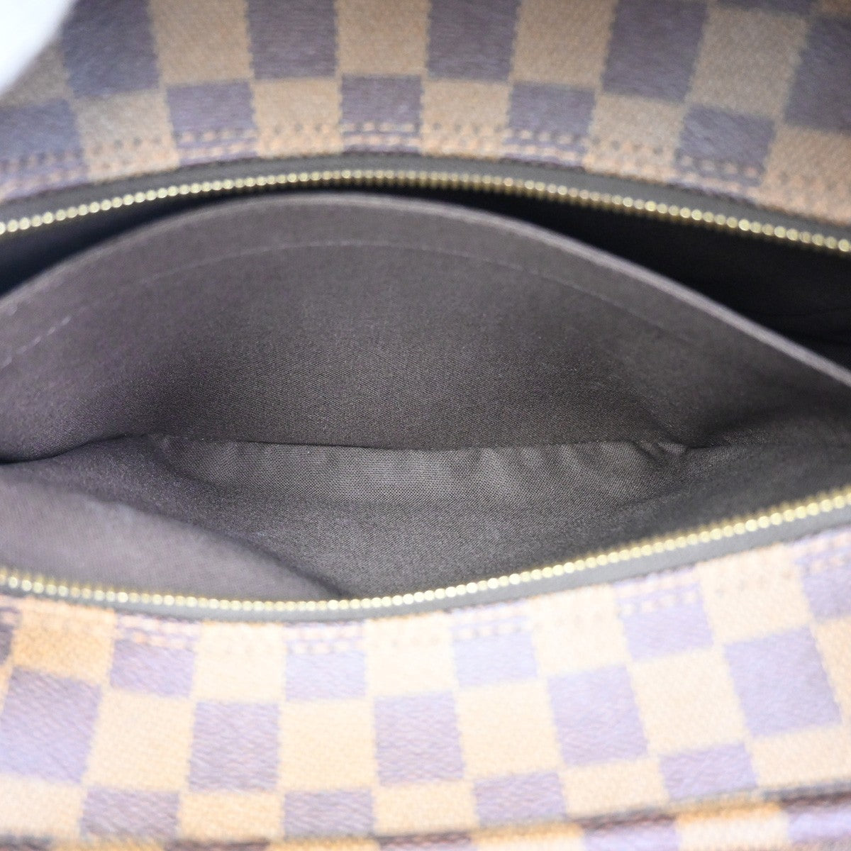 LOUIS VUITTON Naviglio Shoulder Bag Damier Ebene Leather Brown N45255 90TA040