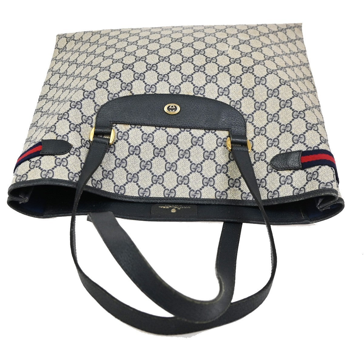 GUCCI Logo GG Pattern Sherry Shoulder Tote Bag Supreme Leather Beige 67CA996