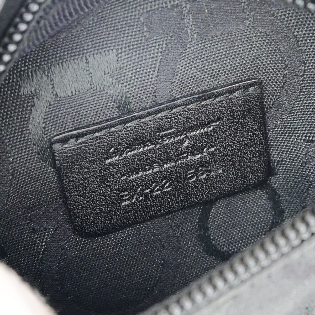 SALVATORE FERRAGAMO Logo Gancini Bum Bag Canvas Leather Black SHW Italy 05YE727
