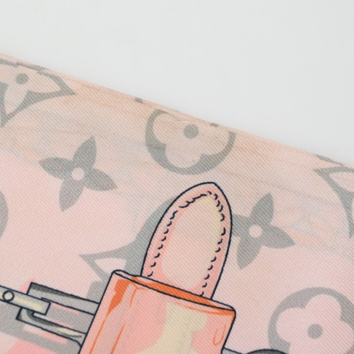 LOUIS VUITTON Monogram Confidential Bandeau Scarf 100% Silk Pink M70637 09MA606