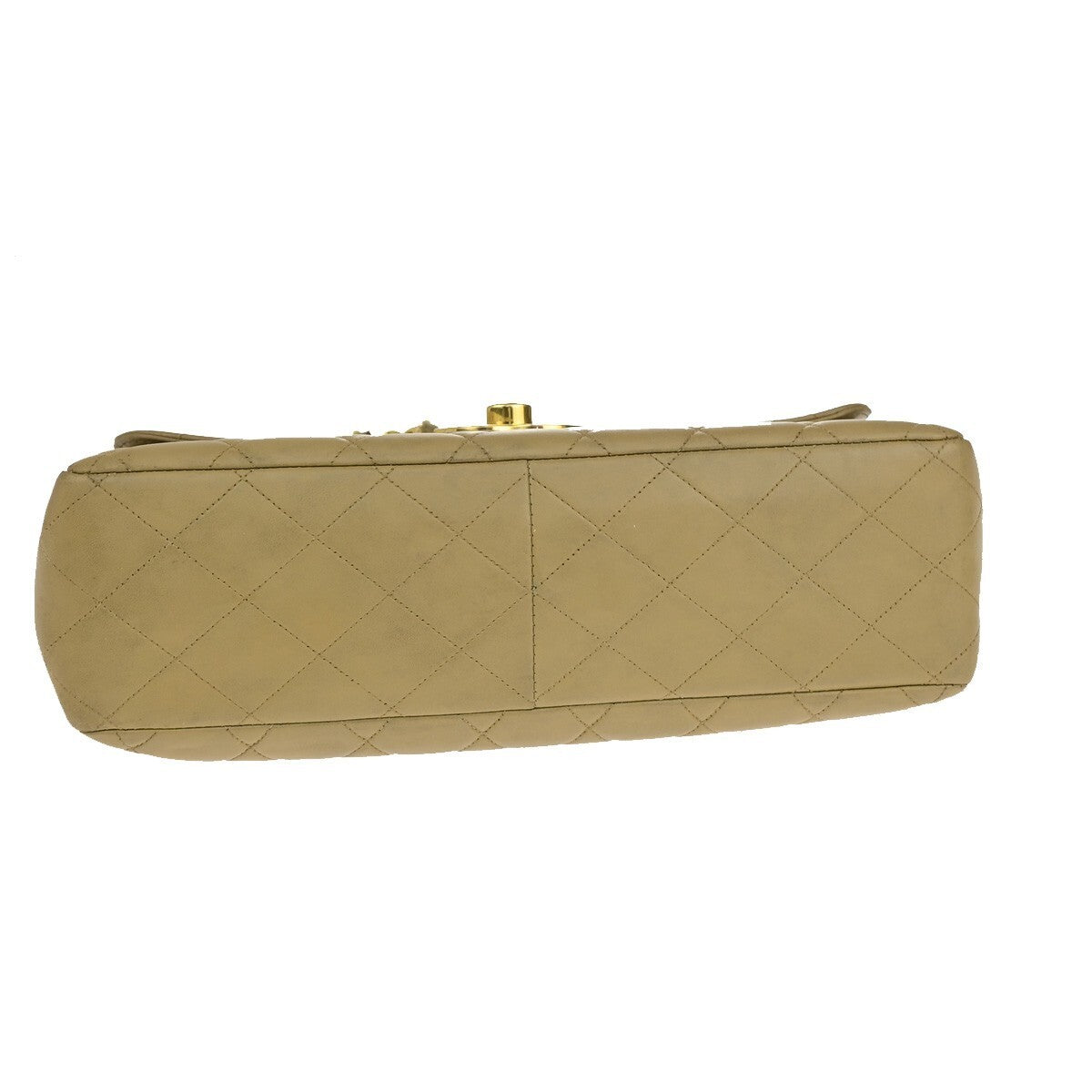 CHANEL CC Matelasse 30 Chain Shoulder Bag Leather Beige GHW Vintage 309RK218