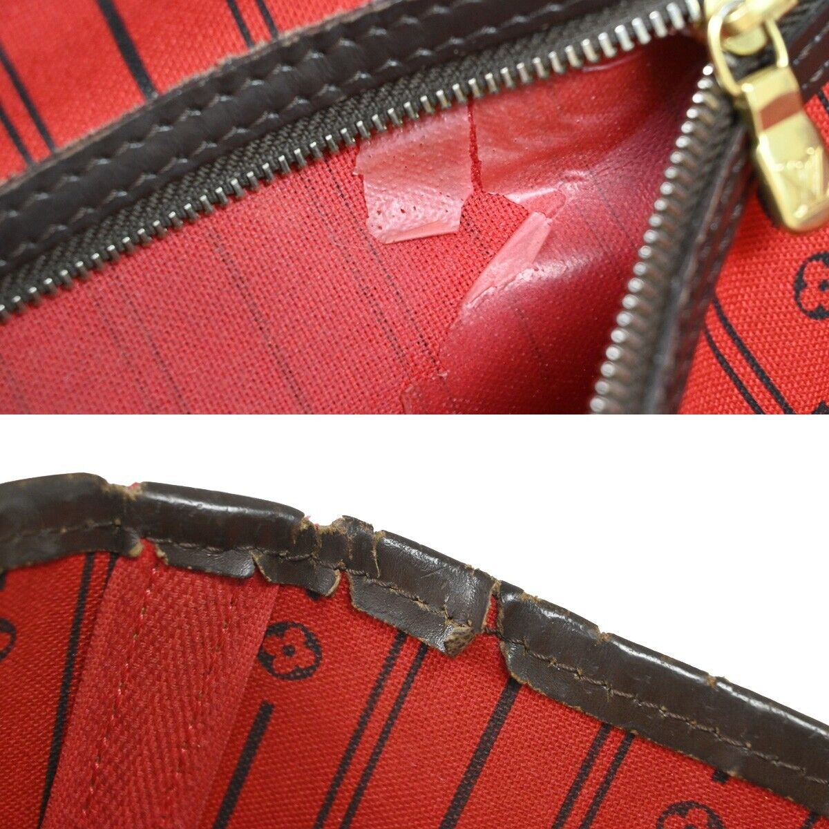 LOUIS VUITTON Neverfull MM Shoulder Bag Damier Ebene Leather BN N51105 70EA668