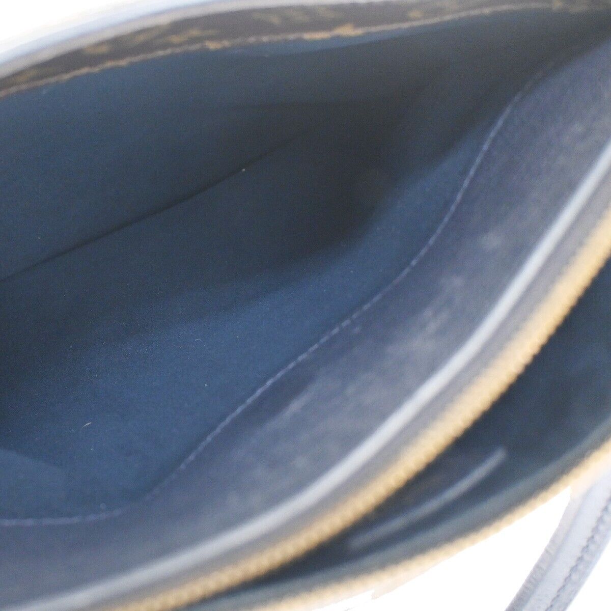 LOUIS VUITTON Pallas Hand Bag Monogram Leather Blue Brown Gold M44042 49YC750