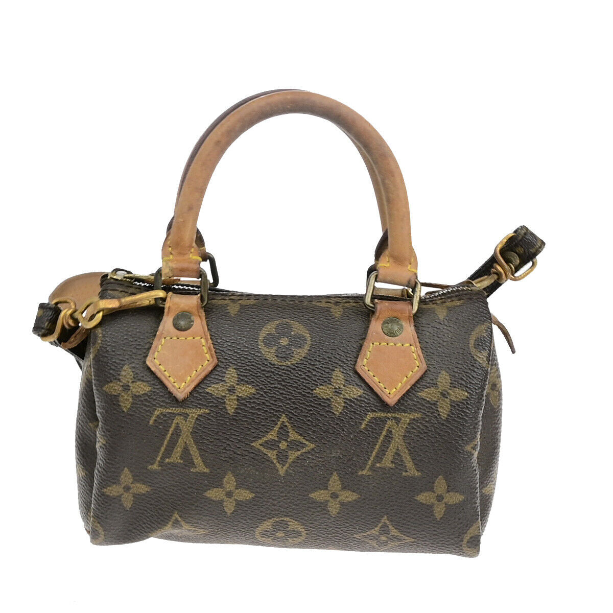 LOUIS VUITTON Mini Speedy 2Way Hand Bag Monogram Leather Brown M41534 35YF177