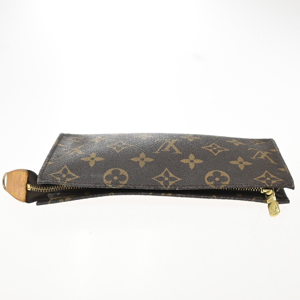 LOUIS VUITTON Logo BUCKET GM Pouch Bag Monogram Leather Brown France 05EG171
