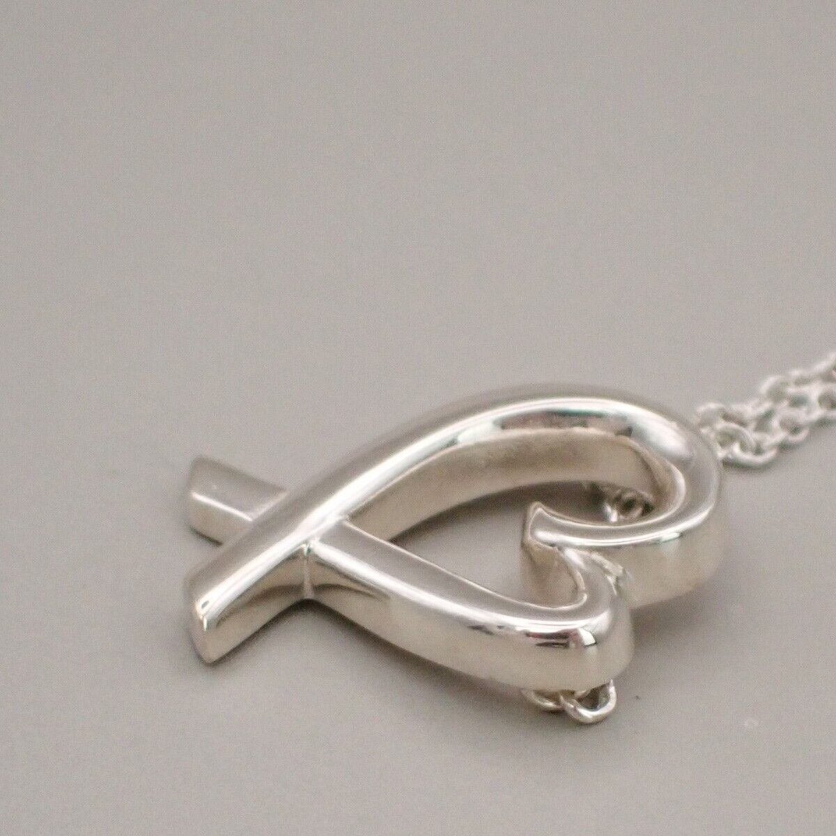 TIFFANY & CO. Loving Heart Chain Necklace Paloma Picass Silver Ag 925 02YF230