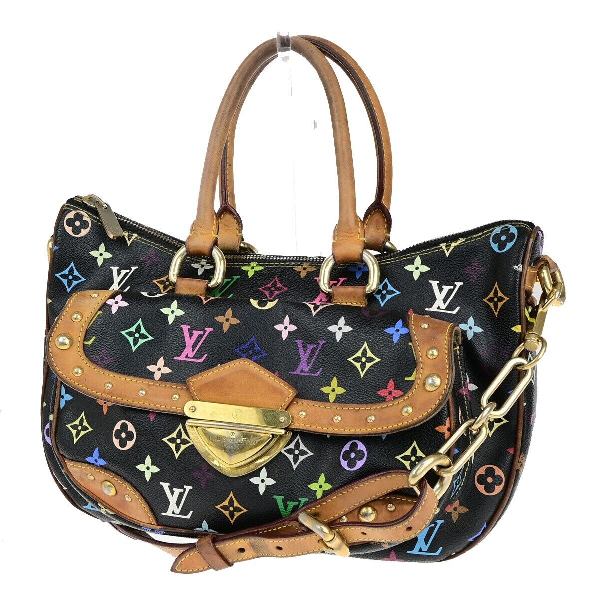 LOUIS VUITTON Rita Chain Hand Bag Monogram Multi Leather Black M40126 90ED327