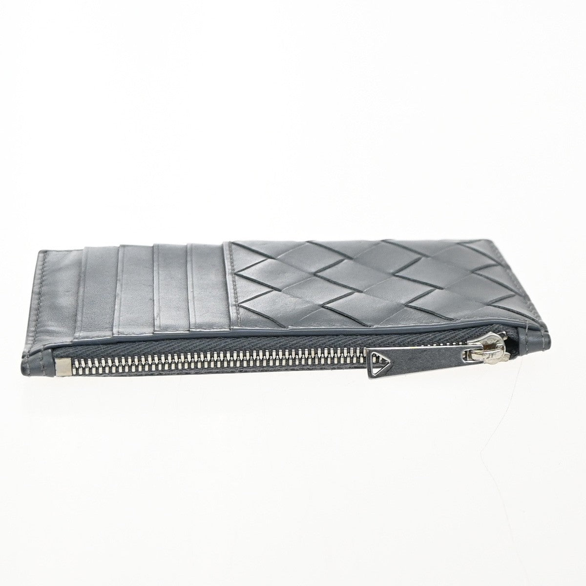 BOTTEGA VENETA Logo Intrecciato Card Coin Case Wallet Leather Gray SHW 61KP338