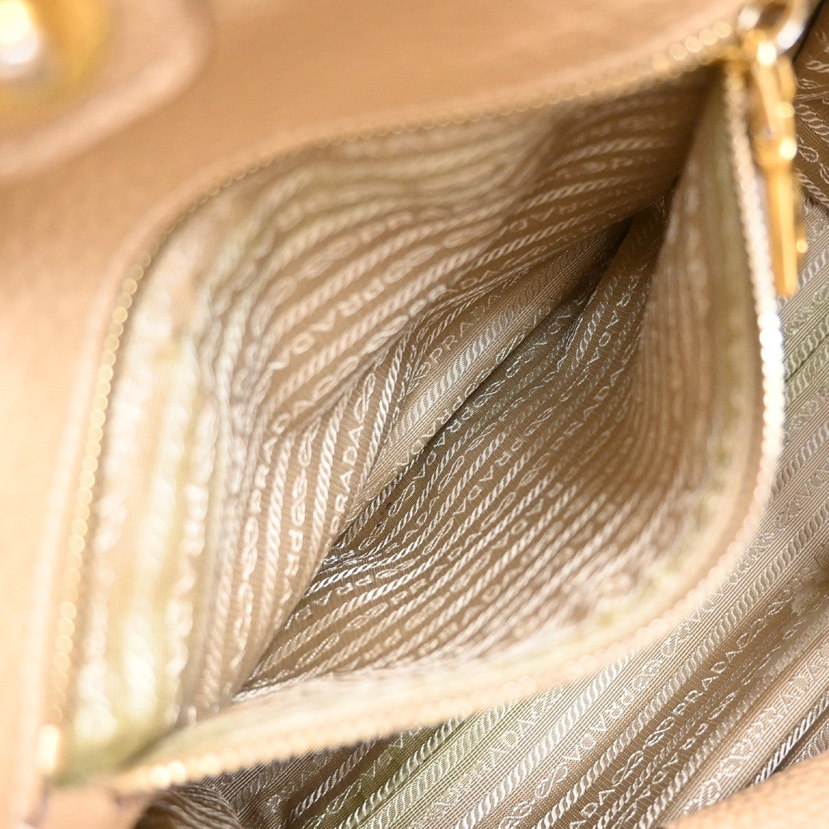 PRADA 2Way Shoulder Hand Tote Bag Vitello Daino Leather Beige GHW Italy 75KP078