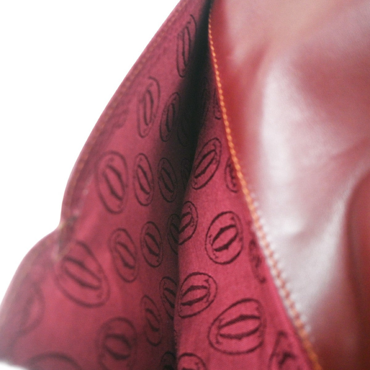 MUST DE CARTIER 2C Logo Shoulder Hand Bag Leather Red Burgundy GHW Spain 36CA740