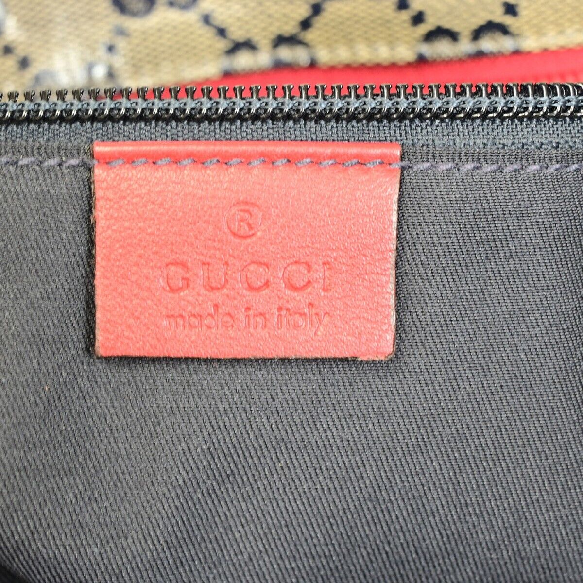GUCCI GG Pattern Crystal ShoulderBag Coating Canvas Leather Navy Blue 67EB789