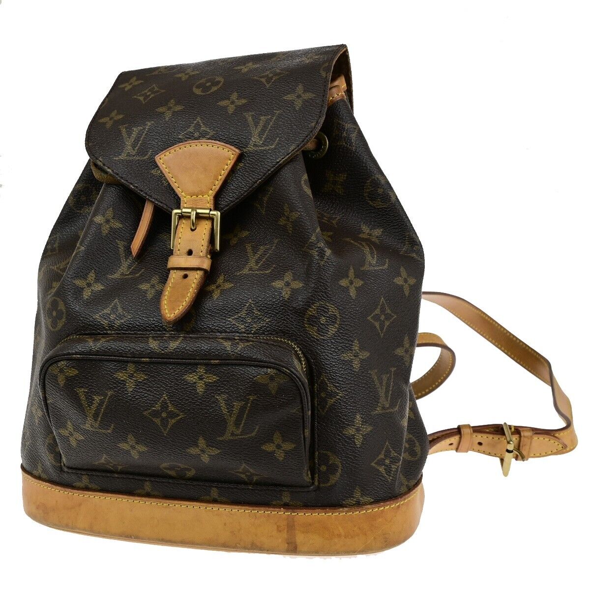 LOUIS VUITTON Montsouris MM Backpack Bag Monogram Leather Brown M51136 79SJ596