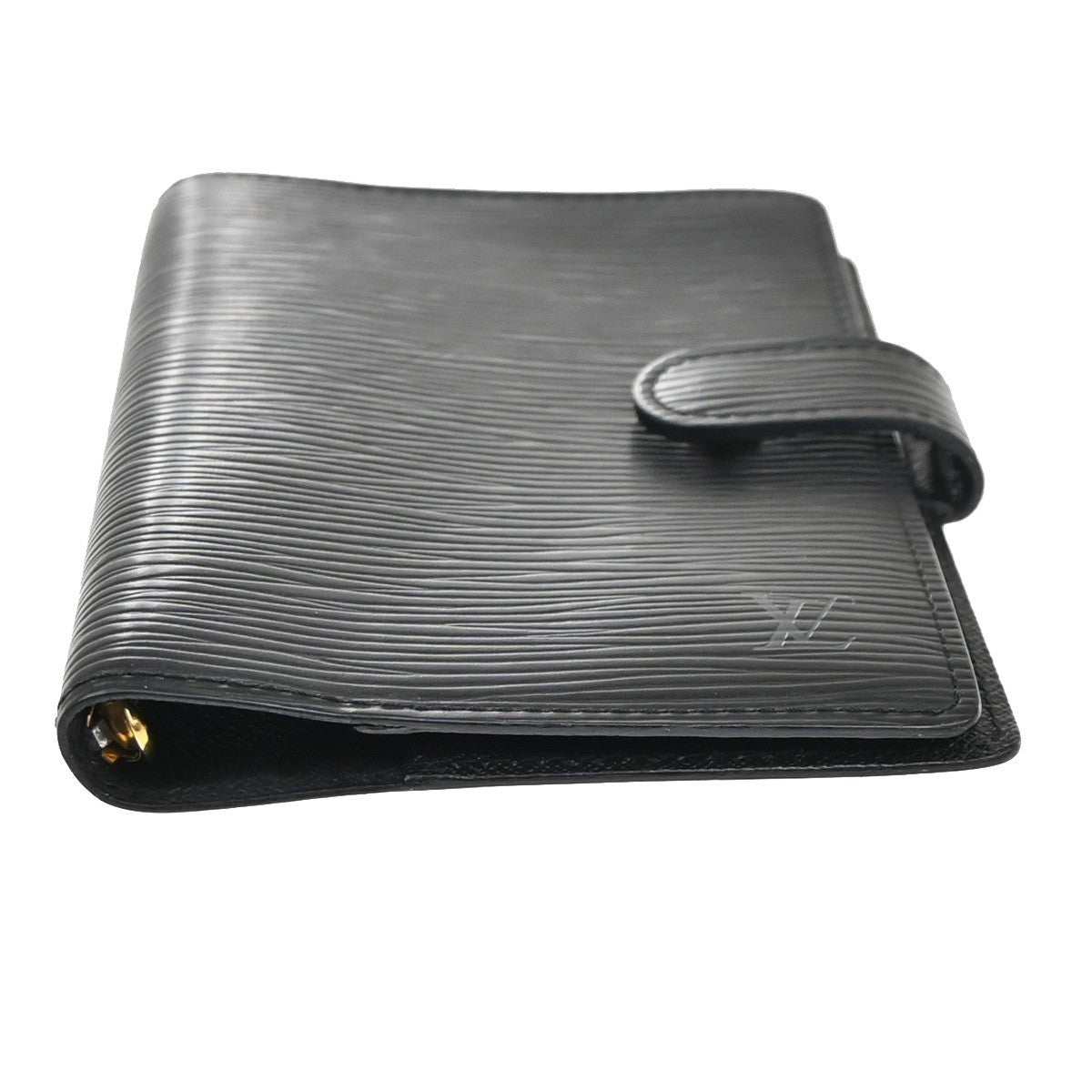 LOUIS VUITTON Logo Agenda PM Day Planner Cover Epi Leather Black R20052 66KP336