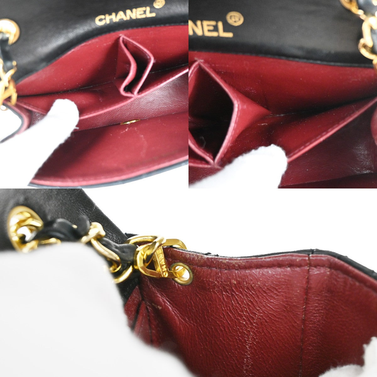CHANEL CC Mini Matelasse Chain Shoulder Bag Leather Black GHW Vintage 385RL426