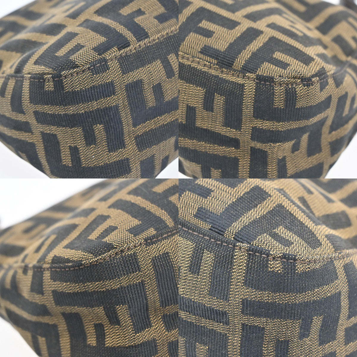 FENDI Mamma Baguette Zucca Shoulder bag Canvas Leather Brown SHW Italy 50MA115