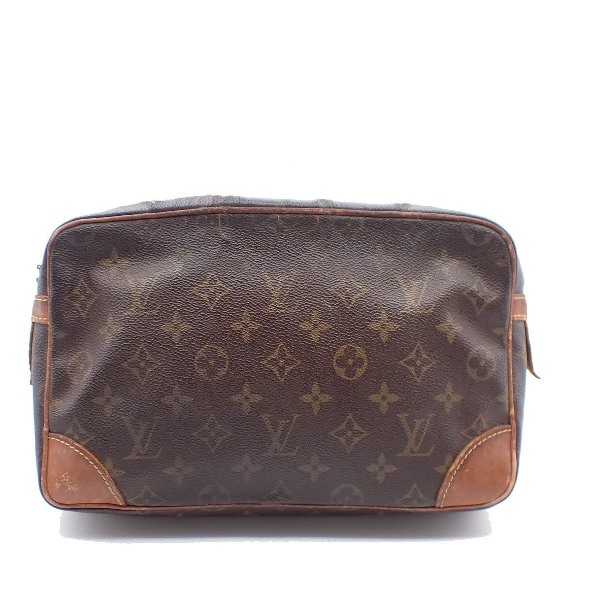 LOUIS VUITTON Compiegne 28 Clutch Hand Bag Monogram Leather Brown M51845 08KC322