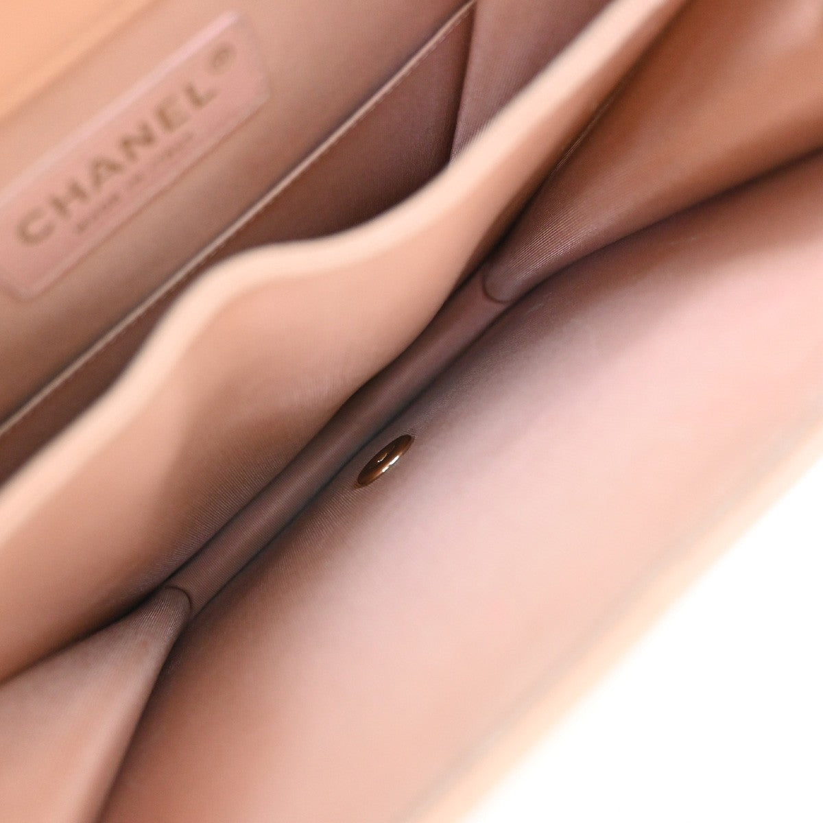 CHANEL Boy CC Logo Chain Shoulder Bag Lamb Skin Leather Pink GHW Italy 865RF731
