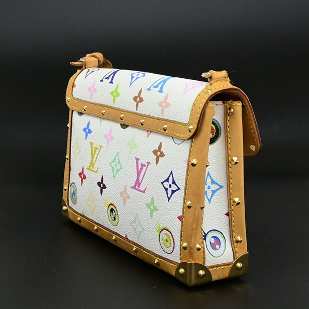 LOUIS VUITTON Eye Miss You Hand Bag Monogram Multi Color White M92055 307RF224