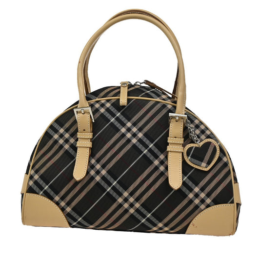 BURBERRY LONDON BLUE LABEL Nova Check Hand Bag Canvas Leather BE BK 63DA185