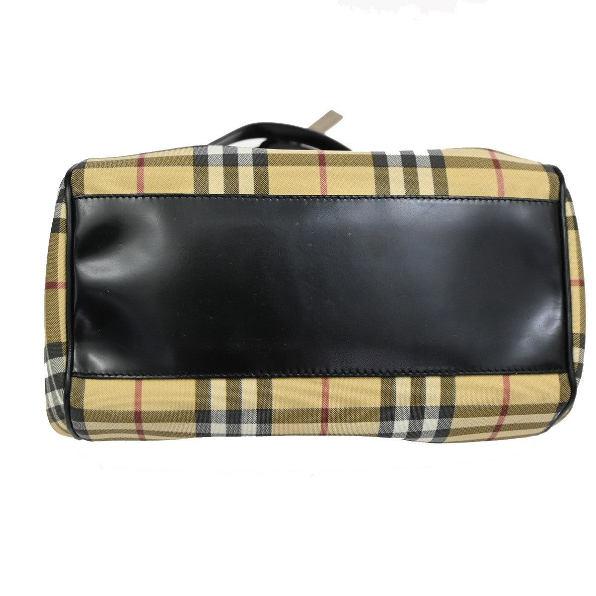 BURBERRY Logo Nova Check Shoulder Bag PVC Leather Beige Black 38DA064