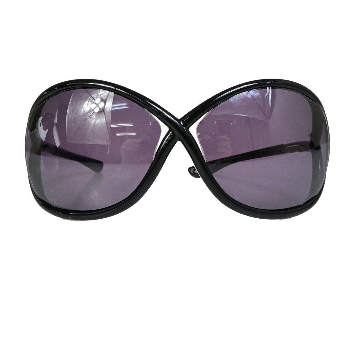 TOM FORD Logo Sunglasses Eye Wear Plastic Metal  Black TF9 Italy 07SJ334