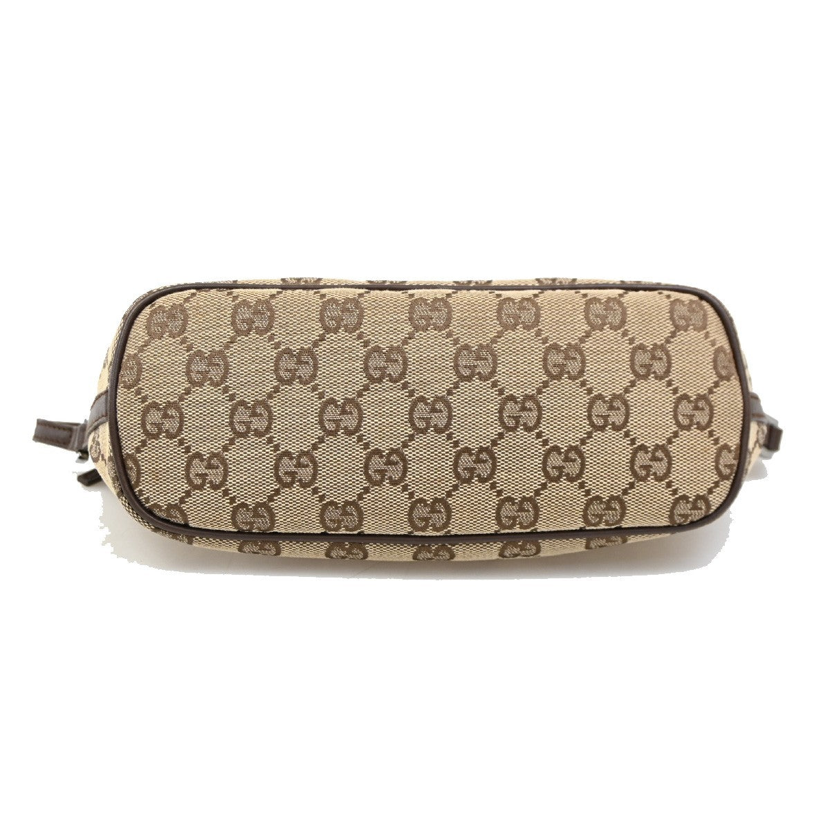 GUCCI GG Pattern Boat Pochette Shoulder Bag Canvas Beige Brown SHW Italy 62DA130