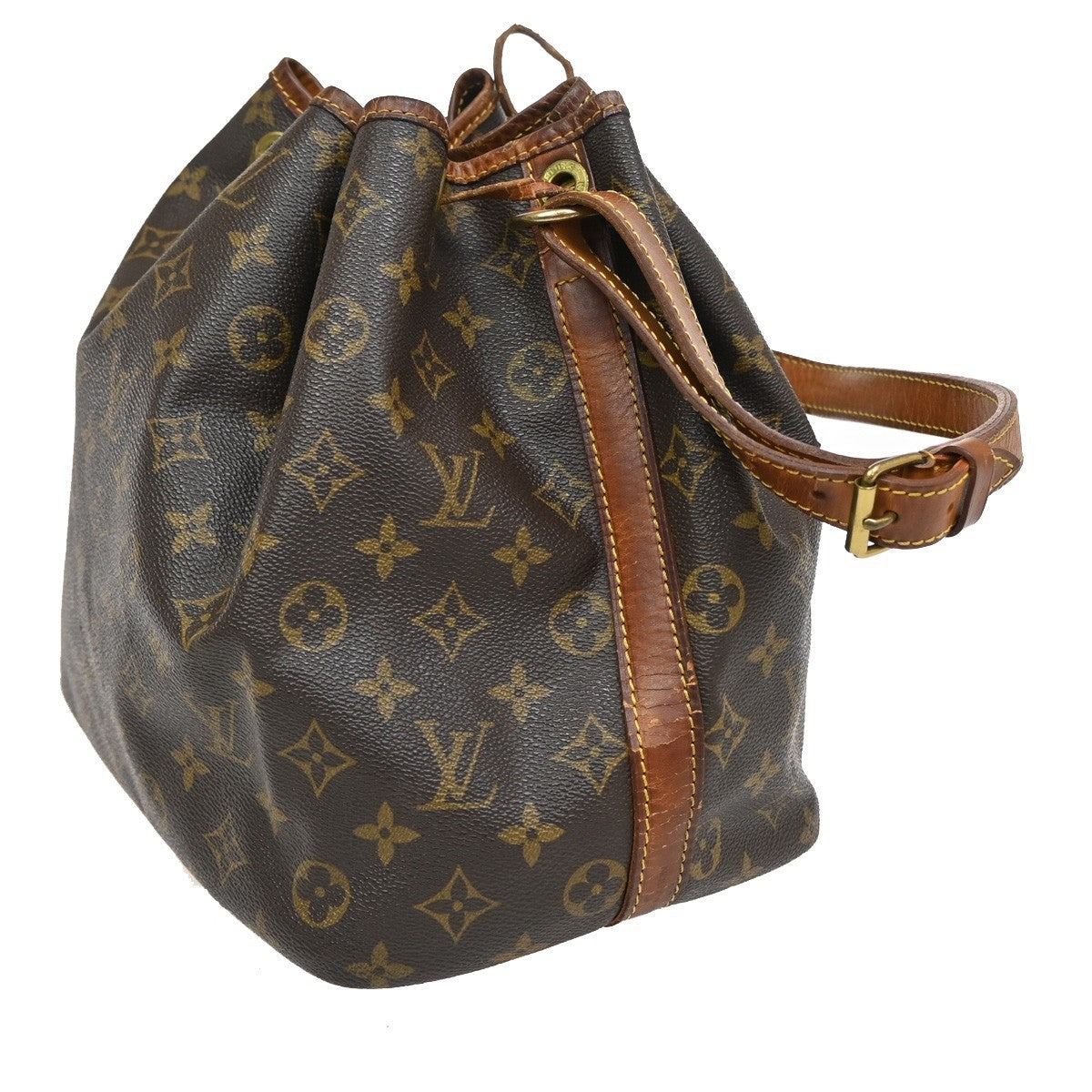 LOUIS VUITTON Petit Noe Drawstring Shoulder Bag Monogram Leather M42226 65EF877