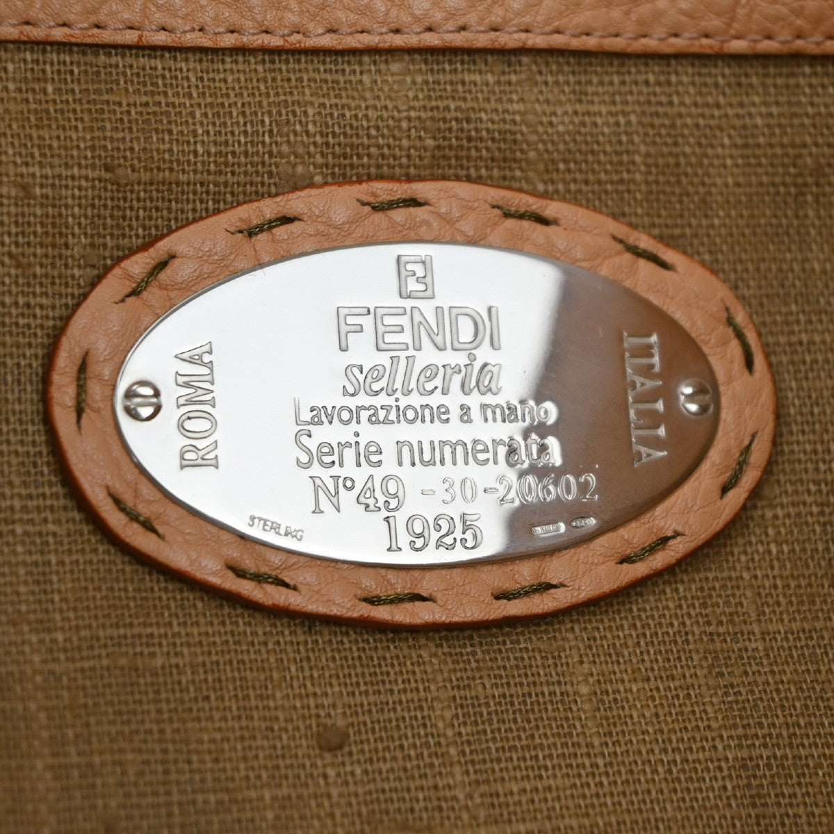 FENDI Selleria Logo Shoulder Tote Hand Bag Charm Leather Orange Italy 87MA291