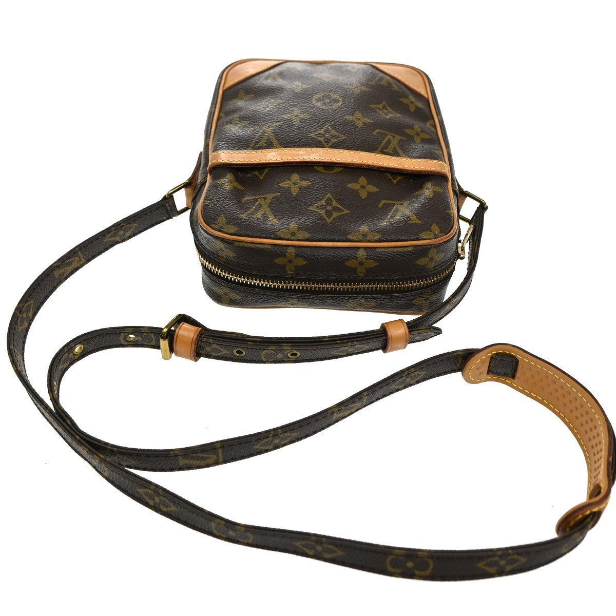 LOUIS VUITTON Danube Shoulder Bag Monogram Leather Brown France M45266 89MA077