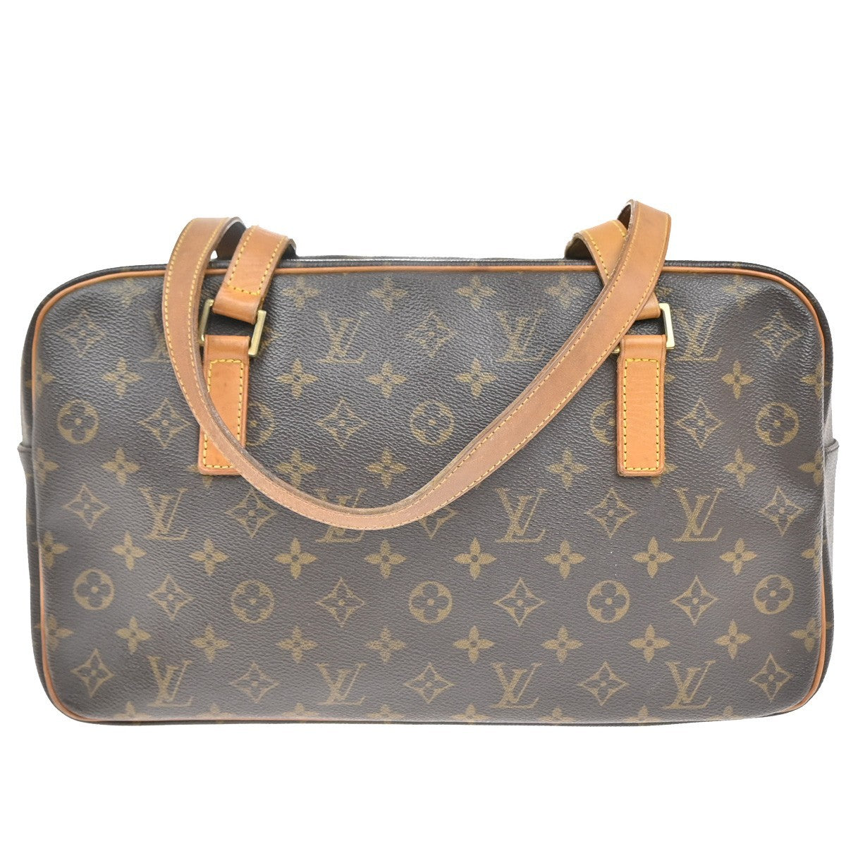 LOUIS VUITTON LV Logo Cite GM Shoulder Bag Monogram Leather Brown M51181 87KB424