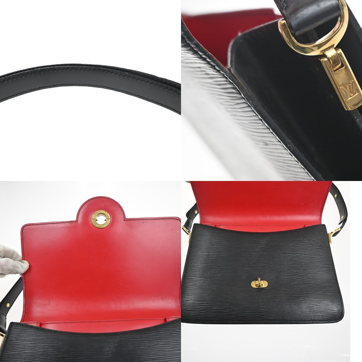 LOUIS VUITTON Free Run Shoulder Bag Epi Leather Black Red France M52417 35MA385