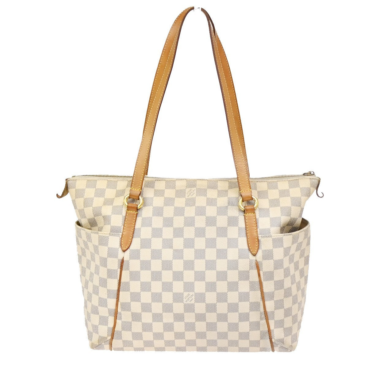 LOUIS VUITTON Totally MM Shoulder Bag Damier Azur Leather White N51262 76ZA274