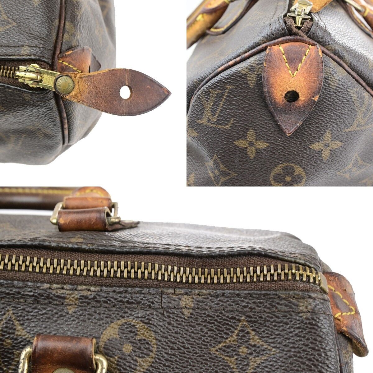 LOUIS VUITTON Speedy 30 Travel Hand Bag Monogram Leather Brown M41526 69ED105