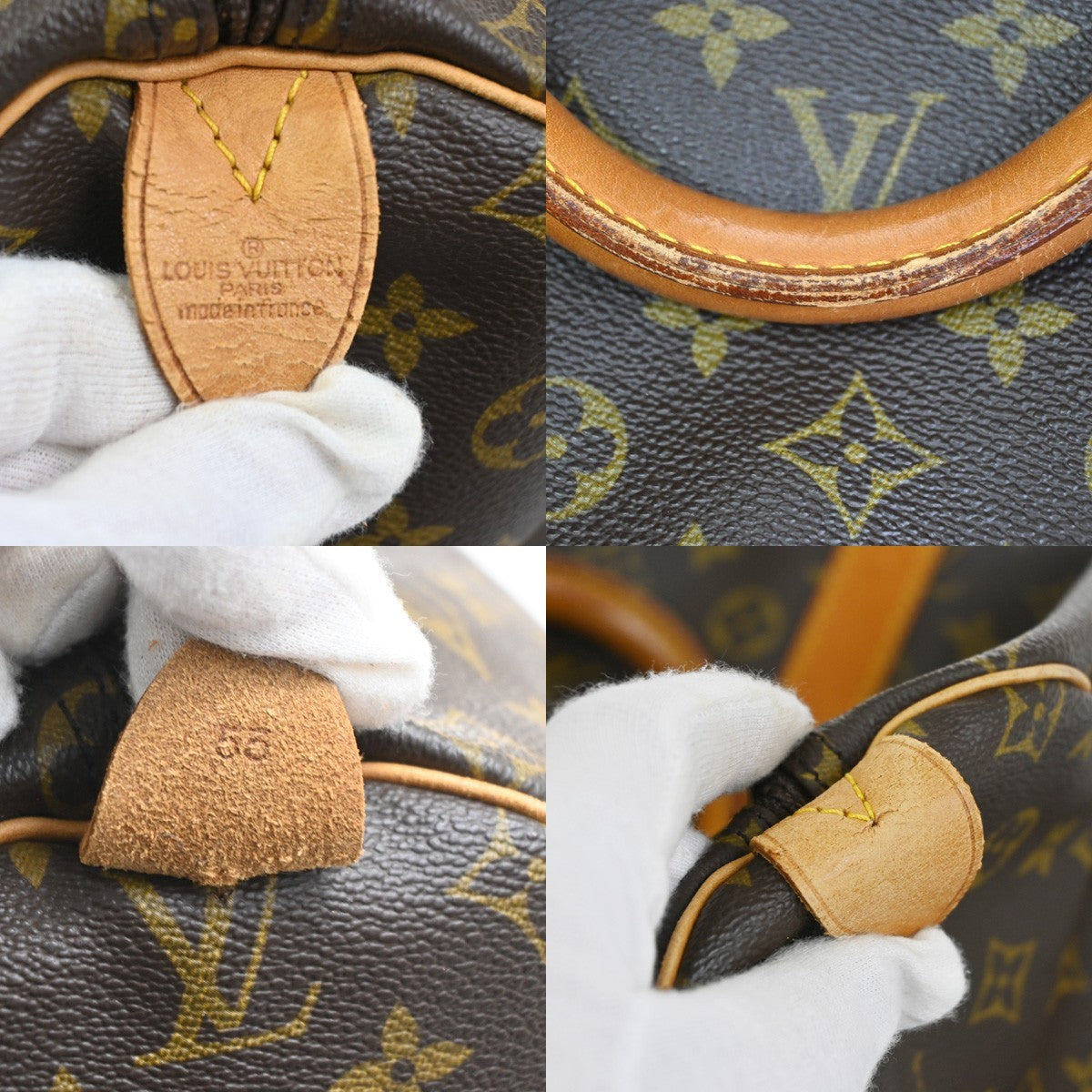 LOUIS VUITTON Keepall 55 Travel Hand Bag Monogram Leather Brown M41424 75TA618