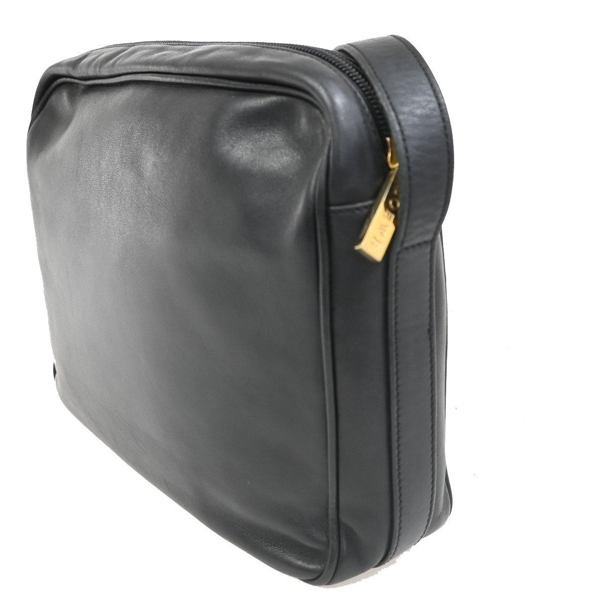 LOEWE Logo Anagram Shoulder Crossbody Bag Leather Black GHW Spain 35MA137