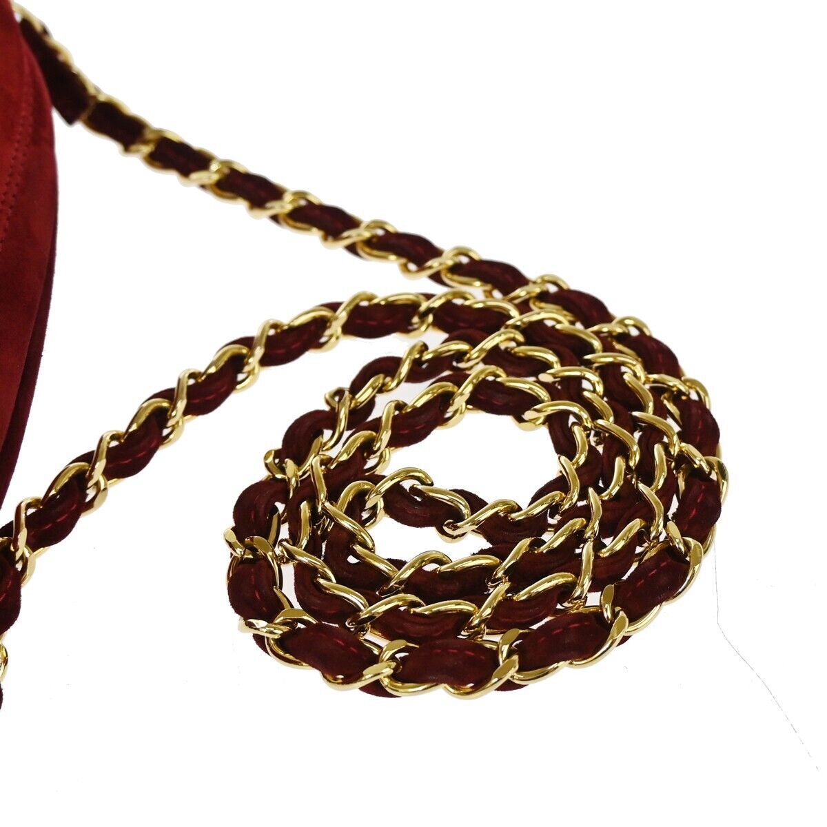 CHANEL CC Matelasse Tassel Mini Chain Shoulder Bag Suede Leather BX GHW 638FA087