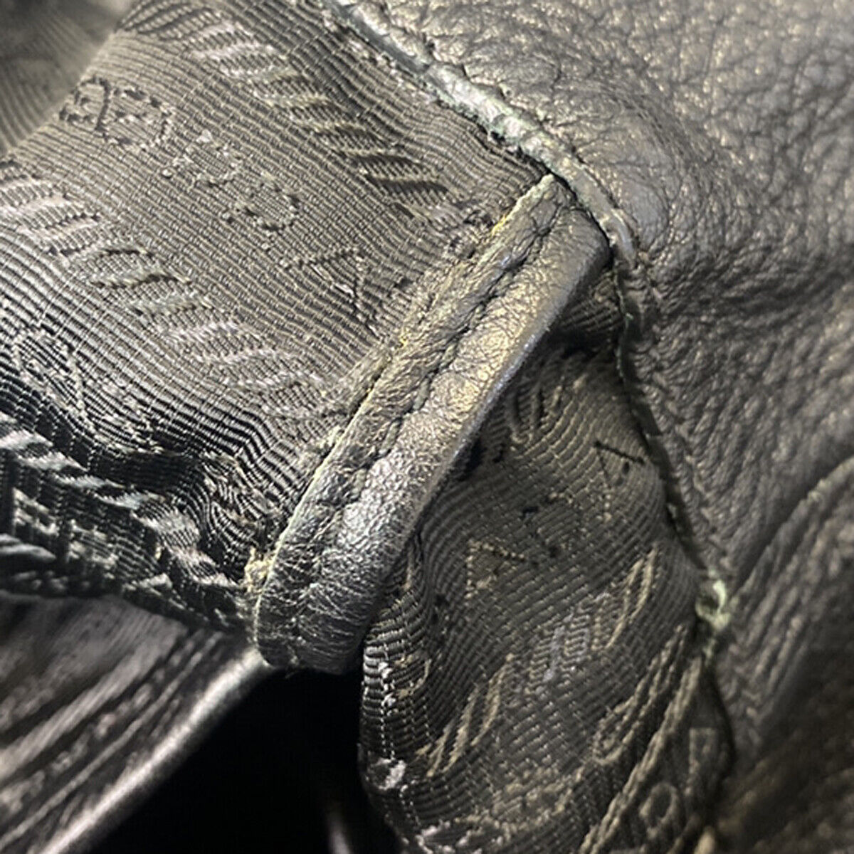 PRADA Logo 2Way Shoulder Hand Bag Vitello Daino Leather Black Nero SHW 12YG607