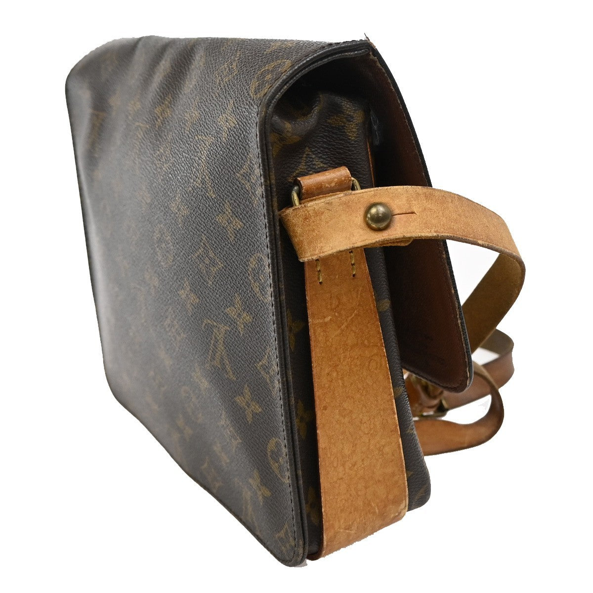 LOUIS VUITTON Cartouchiere MM Shoulder Bag Monogram Leather Brown M51253 69EF874